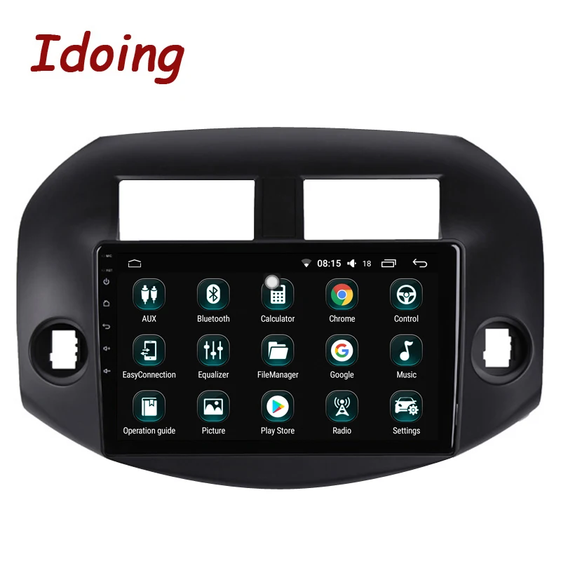 Clearance Idoing 10.2"4G+64G 2.5D IPS Octa Core 1 Din Car Radio Android 8.1 Multimedia Player Fit Toyota RAV 4 2007-2011 GPS Navigation 3G 2