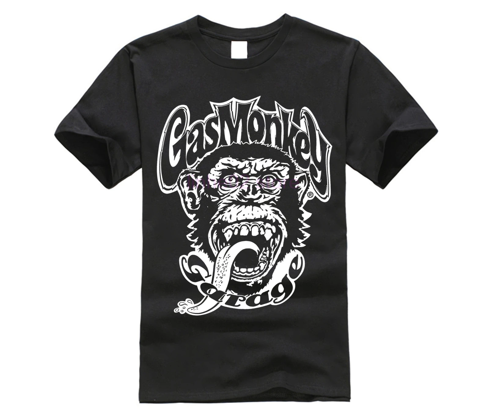 

Gildan funny t shirt Hot Rod Garage gas tshirt men monkey tee