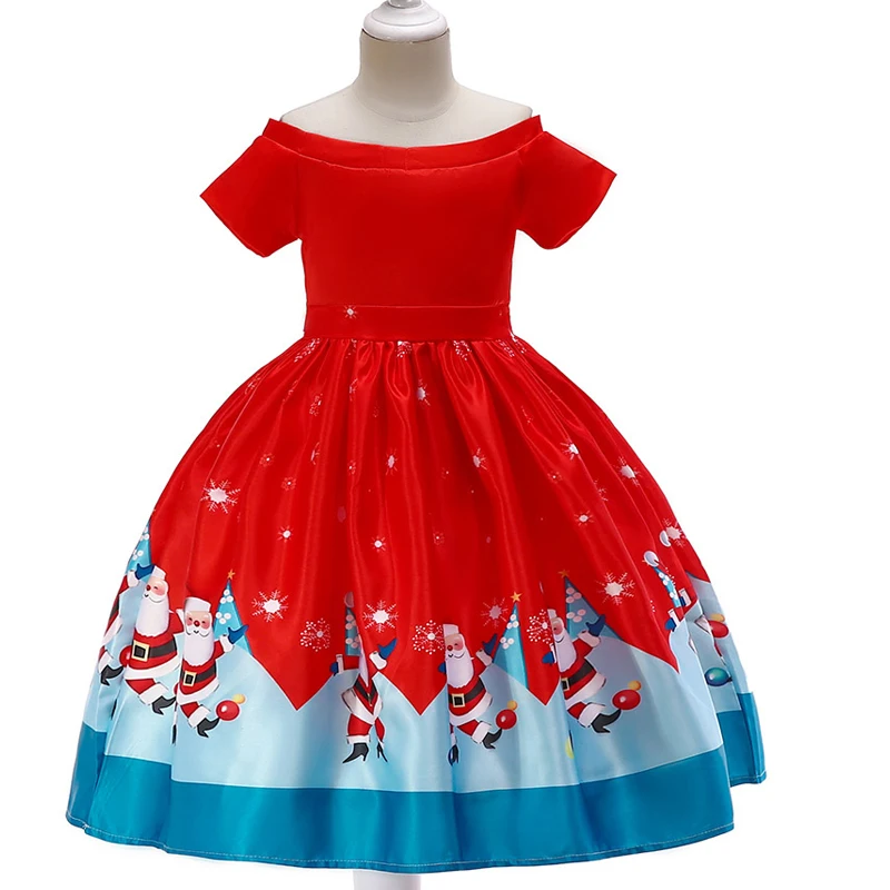 Новинка г.; зимнее рождественское платье для маленьких девочек; Детские платья с Санта-Клаусом; платье принцессы; вечерние платья для девочек; костюм