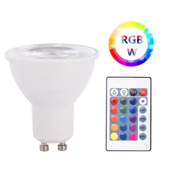 GU10 RGB лампы Bombillas Led 5 Вт E27 MR16 RGBW затемнения светодиодные лампочки 85-265 В Magic Цвет + 24key пульт для украшения дома
