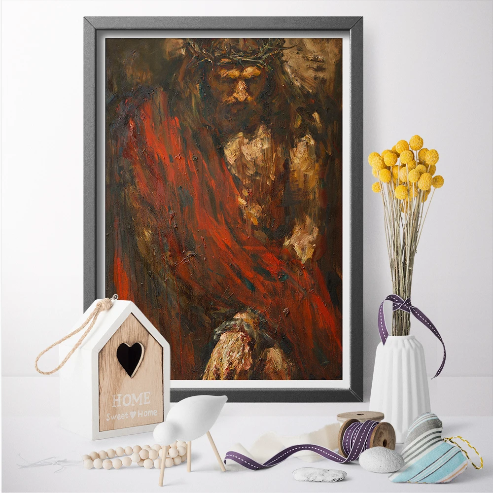 Настенная картина страсти Христа настенный плакат печать Ecce Homo холст живопись