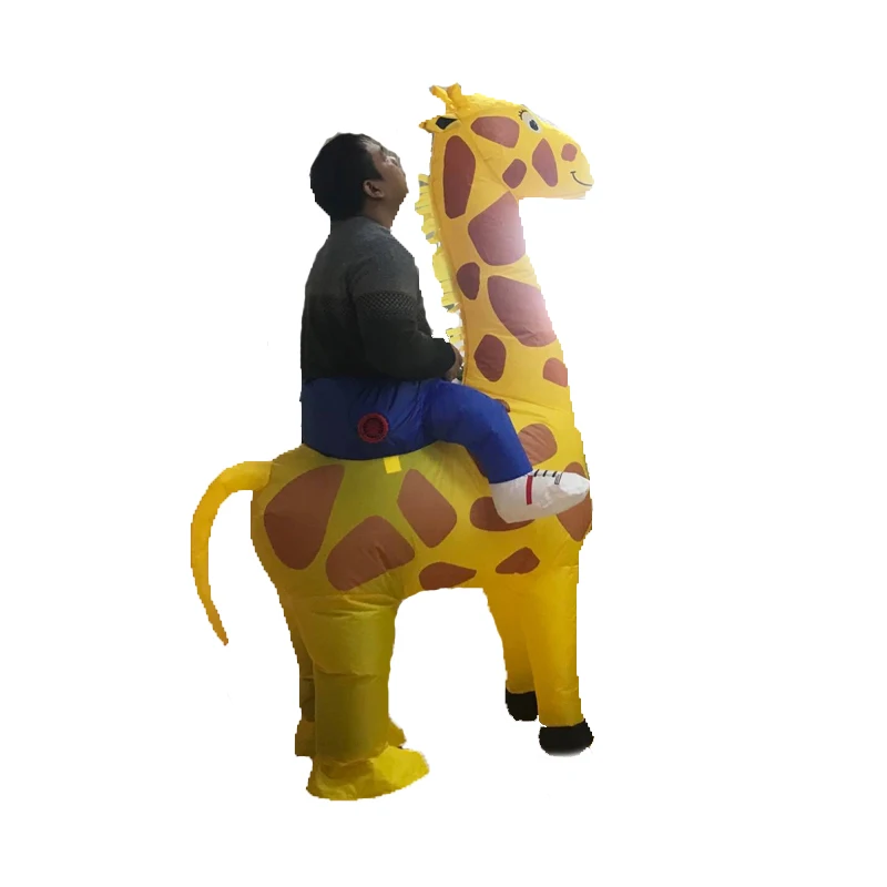 Надувной Жираф костюмы для взрослых ездить на Косплэй костюмы животных нарядное платье на Хэллоуин карнавальный вечерние Airblown костюм костюмы