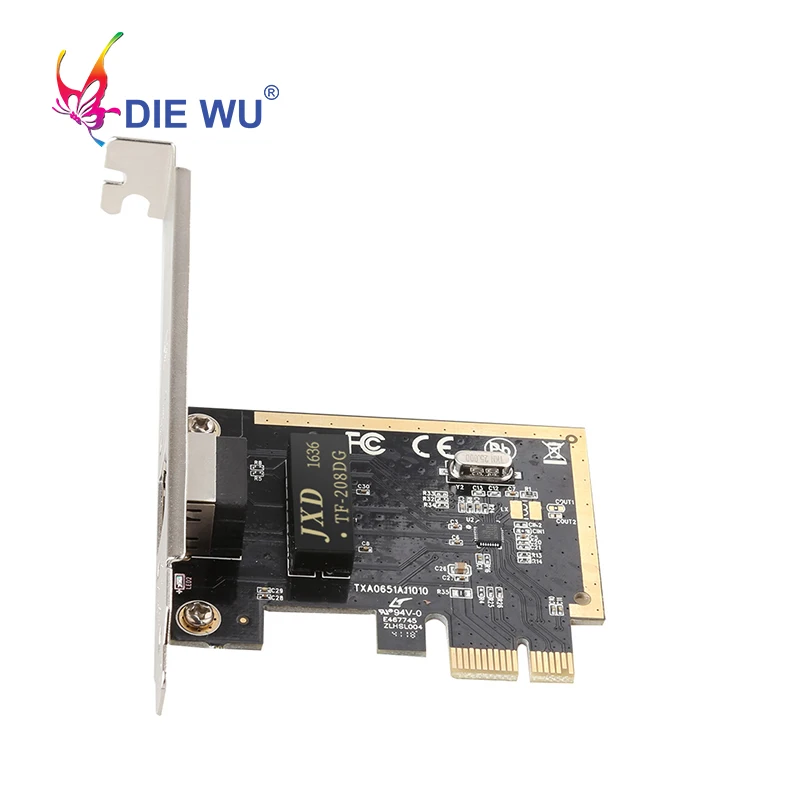 DIEWU Настольный ПК PCI Express Gigabit Lan Карта С Realtek RTL8111H PCIe 1X Ethernet сетевой адаптер заводская цена