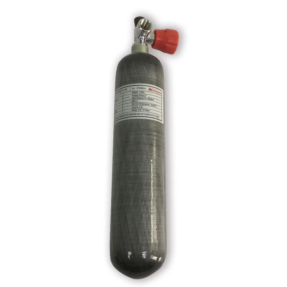 

Hunting Accessories Mini Carbon Fiber Cylinder/Paintball Tank for Paintball Diving or Air Rifle Hunting with Red Gauged Valve