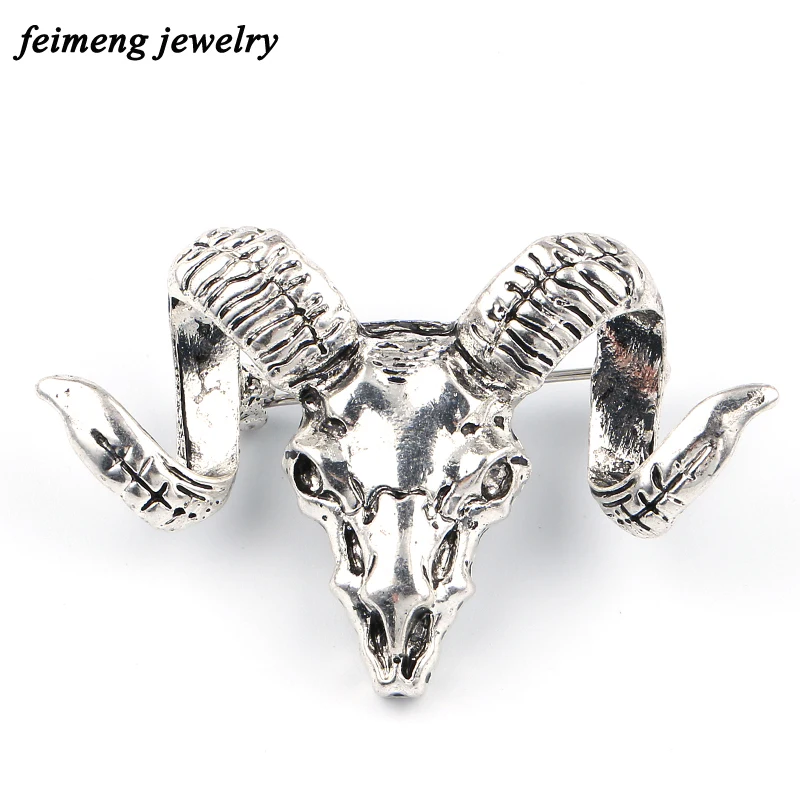 

Vintage Sheep head brooches Cheap Silver suits Lapel Pin for men and women badge pins broche fashion Jewelry Gifts Accessories