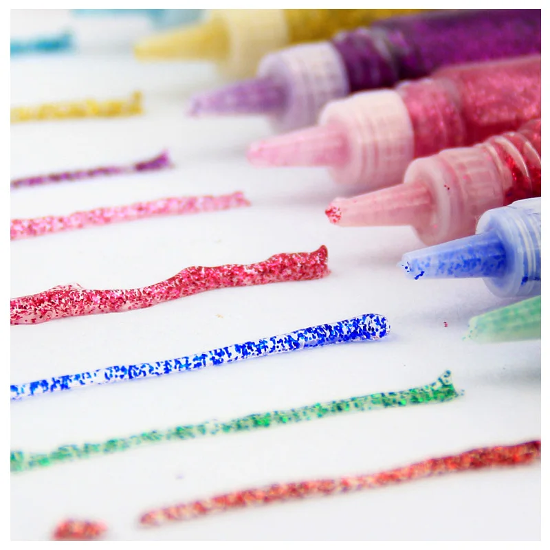 

10color-set Gold powder glue DIY glitter glue DIY decoration painting art sets colorful gold powder glitter Early education
