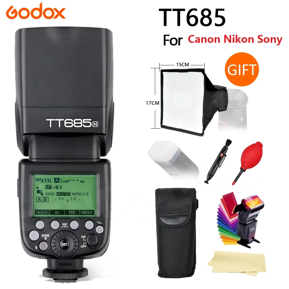 Вспышка Godox TT685 TT685C TT685N TT685S TT685F TT685O TTL HSS для камер Canon Nikon Sony Fuji Olympus|flash speedlite|godox