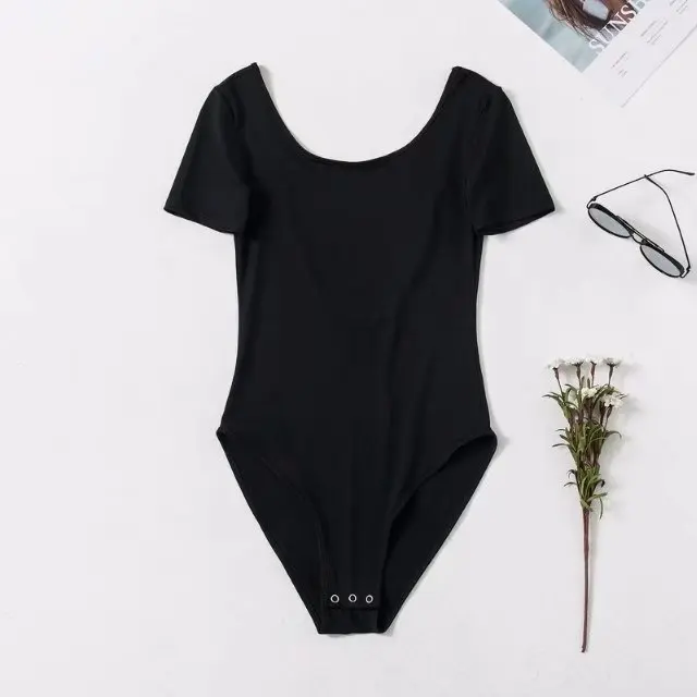 Jellpe short sleeve bodysuits women summer open back sexy vintage halter bodysuits ladies chic preppy bodysuits Jellpe short sleeve bodysuits women summer open back sexy vintage halter bodysuits ladies chic preppy bodysuits