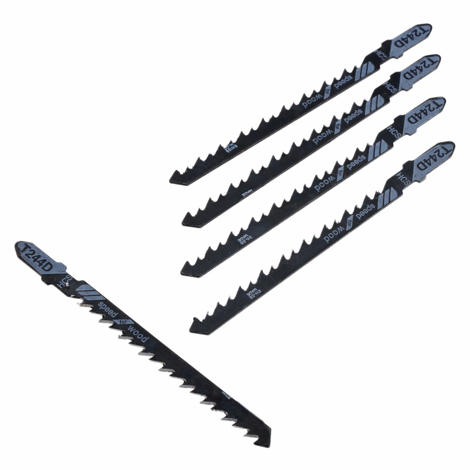 5Pcs T244D 100mm Jig Saw Blade HSS Wood Cutting Curve Reciprocating Saw