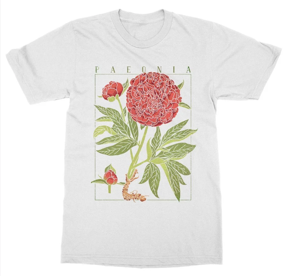 2019 New Fashion Brand Clothing Peony T Shirt Botanical Garden Plant