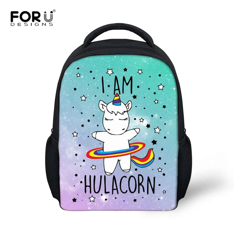 FORUDESIGNS Fancy Cartoon Horse School Bag For Girls Kids Kindergarten Schoolbag Book Bag Children Mini 12 Inch Mochila Escolar