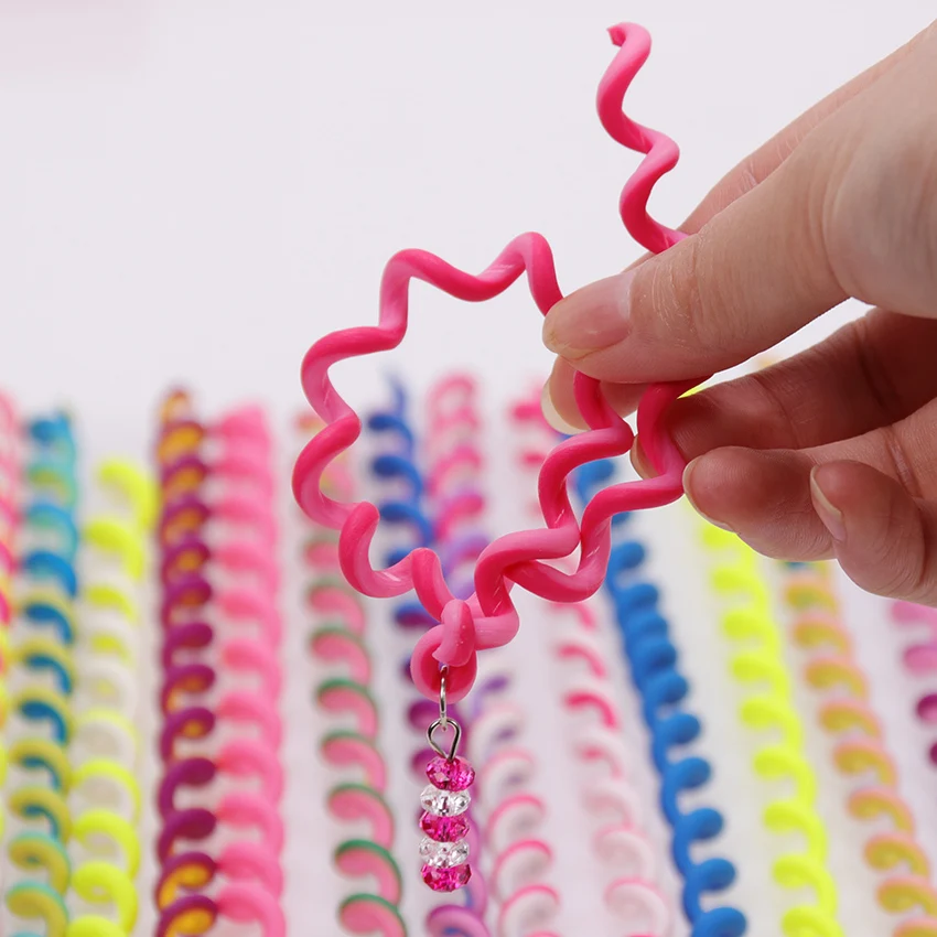 6PCS/lot Rainbow Color Headband Cute Girls Hair Band Crystal Long Elastic Hair Bands Headwear Hair Accessories Random Color