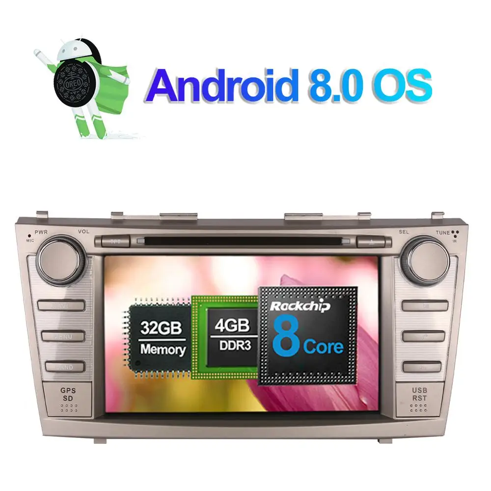 Perfect Android 7.1/8.0 Octa Core 4GB RAM Car GPS Navigation DVD Multimedia Player For Toyota Camry 2007-2011 Radio Stereo Head Unit 1