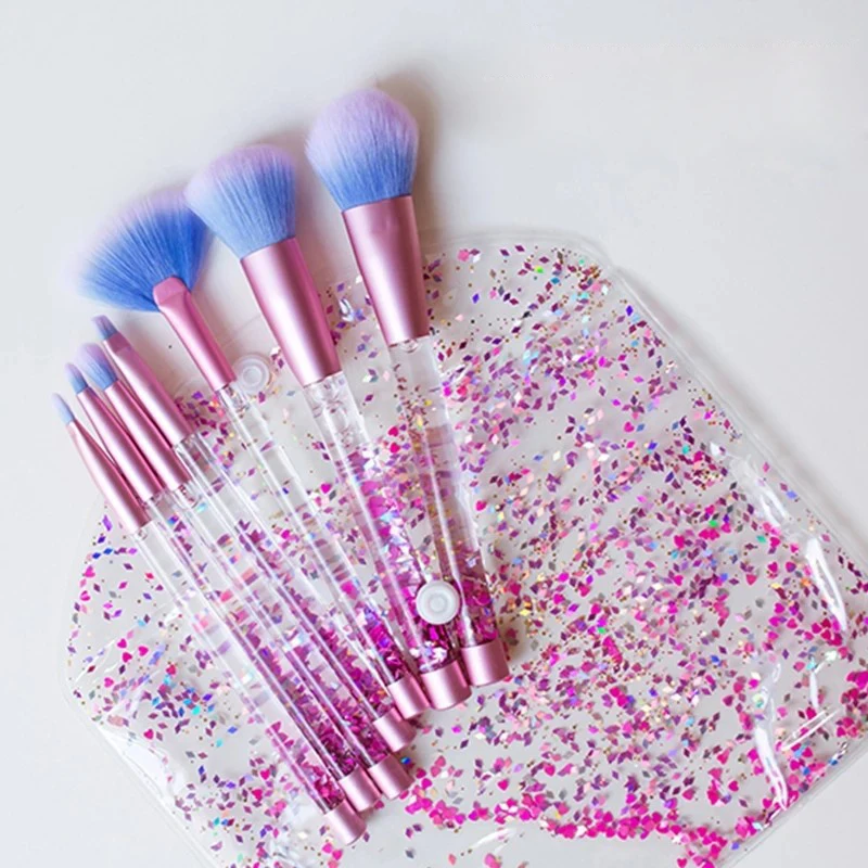 

7 flow sand crystal handle makeup brush liquid handle make-up brush
