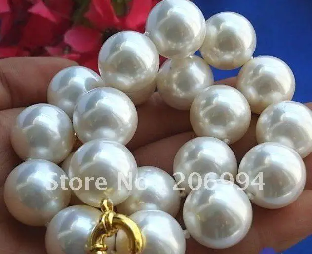 

Lowest Rare Huge 20mm south sea White Shell Pearl Necklace pearl Jewelry fashion jewellery