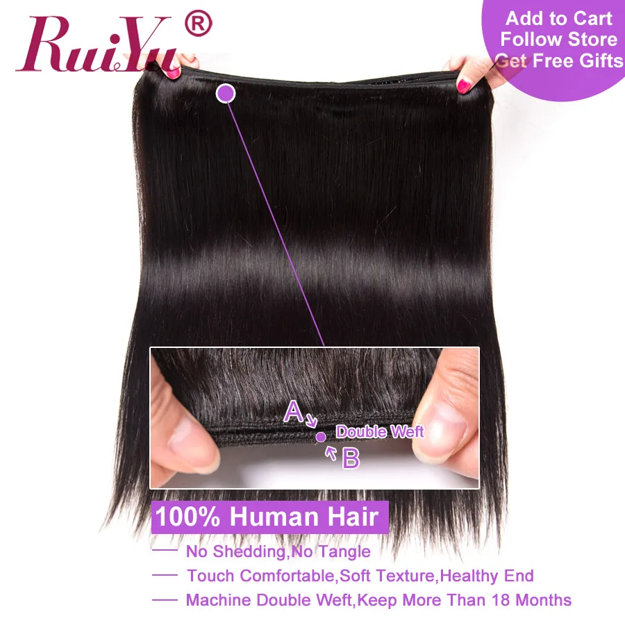 RUIYU Hair Extension Peruvian Straight Hair Bundles 100% Human Hair weave 3 Bundle Deals Non Remy Hair Can By 1 3 4 Piece RUIYU Hair Extension Peruvian Straight Hair Bundles 100% Human Hair weave 3 Bundle Deals Non Remy Hair Can By 1 3 4 Piece