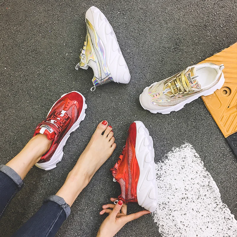 Женская обувь Кроссовки на массивной платформе zapatos de mujer chaussures femme Модная