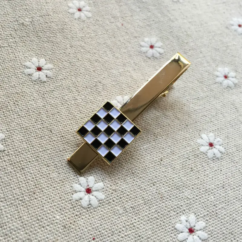 

Masonic Tie Clips Pins pixel Black and White Carpet Tie Bar for Freemasonary Free Masons Metal Crafts Gifts
