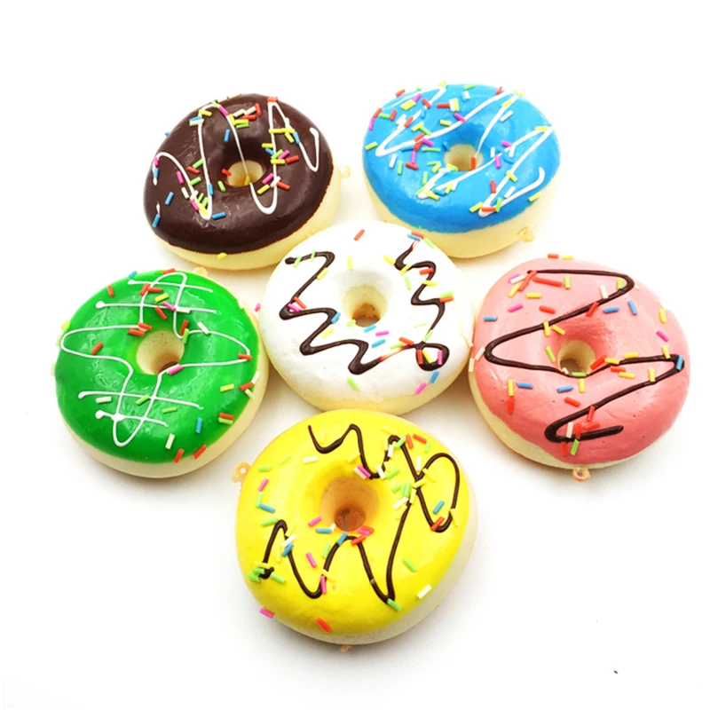 

9cm Sprinkles Chocolate Donuts Squishy Jumbo Sweet Candy Bread Slow Rising Phone Straps Soft Charms Scented Kid Fun Toy Gift