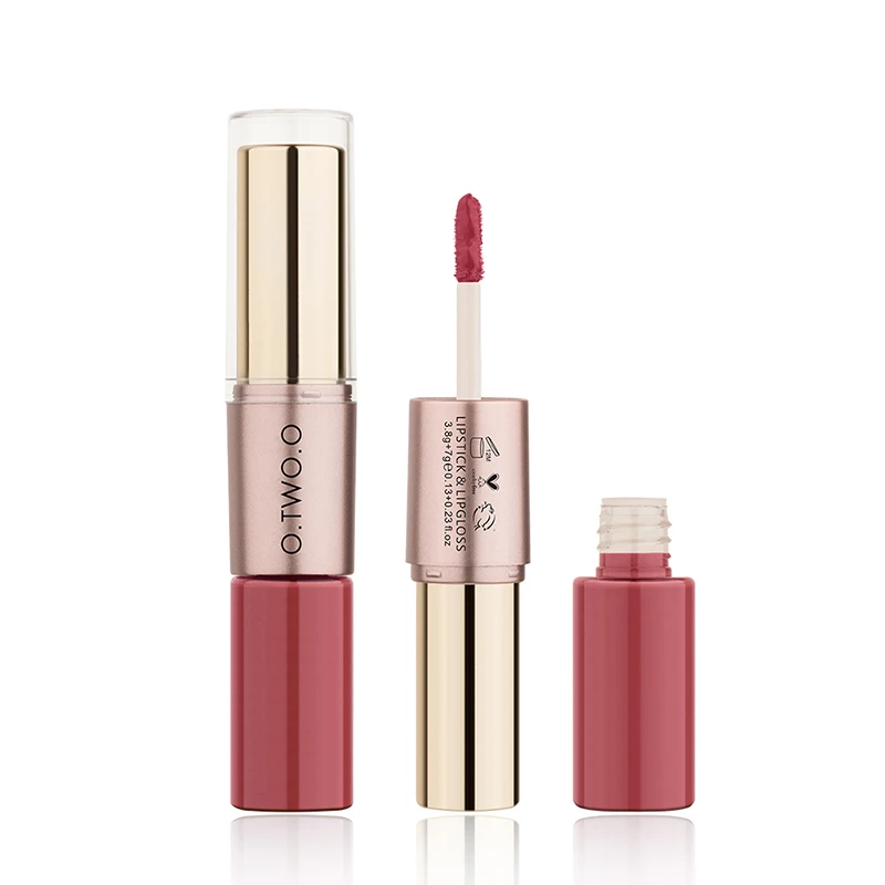

O.TWO.O 2 in 1 Matte Lipstick Lips Makeup Cosmetics Waterproof Long Lasting Liquid Lip Gloss Easy To Wear 12 Colors Available