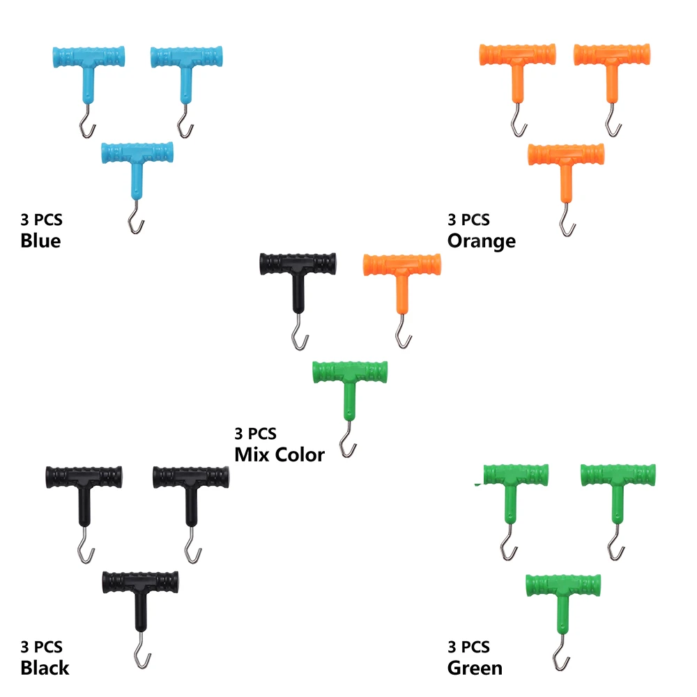ABS Grip + Stainless Steel Smooth Knot Hook Carp Fish Knot Puller Rig Making Rig Tool Terminal Fishing Tackle Accessories fishing tools fishing accessories fishing tool fishing tackle 3PCS