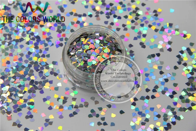 

LJ-0 Jewel Shapes Glitter Size 3 mm laser holographic silver color diamond paillette for Nail Art and DIY supplies1pack=50g