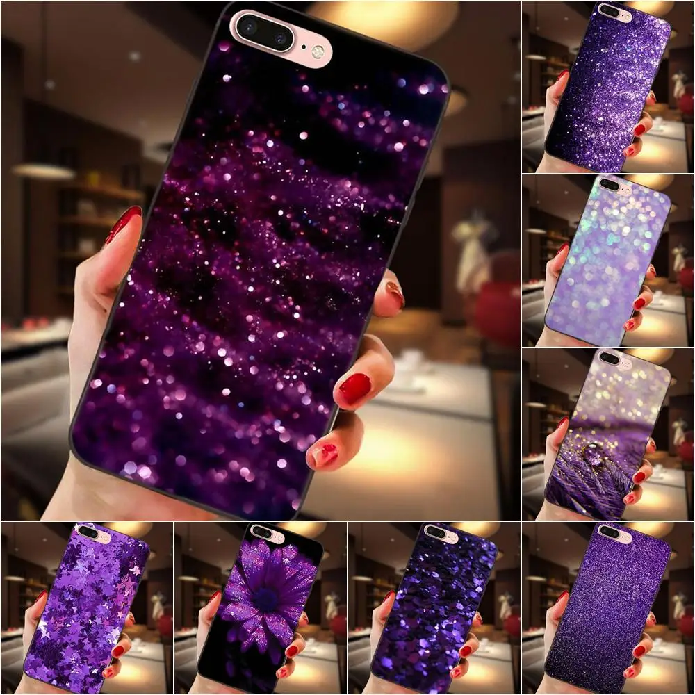

Lovely Purple Glitter For Xiaomi Mi Mix Max Note 2 2S 3 5X 6 8 SE A1 Play F1 Customized Pictures Black Phone Case