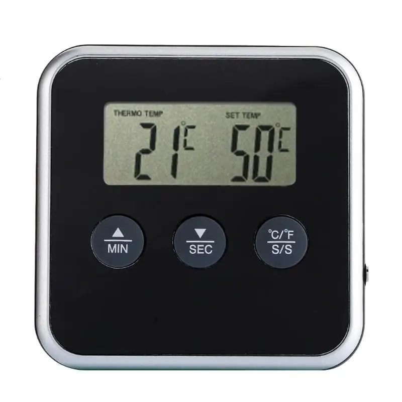 Мини ЖК-цифровой термометр для приготовления мяса, барбекю, барбекю, приготовления пищи, таймер, профессиональный Дистанционный датчик, духовка, Кухонный Термометр для еды с зондом