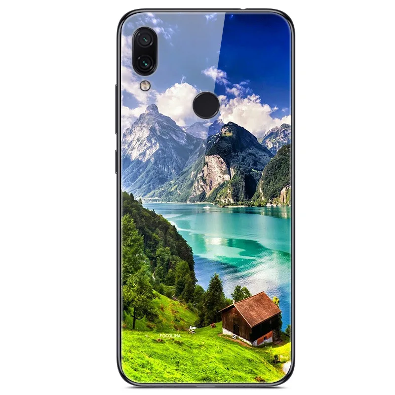 Популярный чехол из закаленного стекла для Xiaomi Redmi Note 7 Galaxy Solar Tiger, чехол для Redmi Note 7 Starry Sky