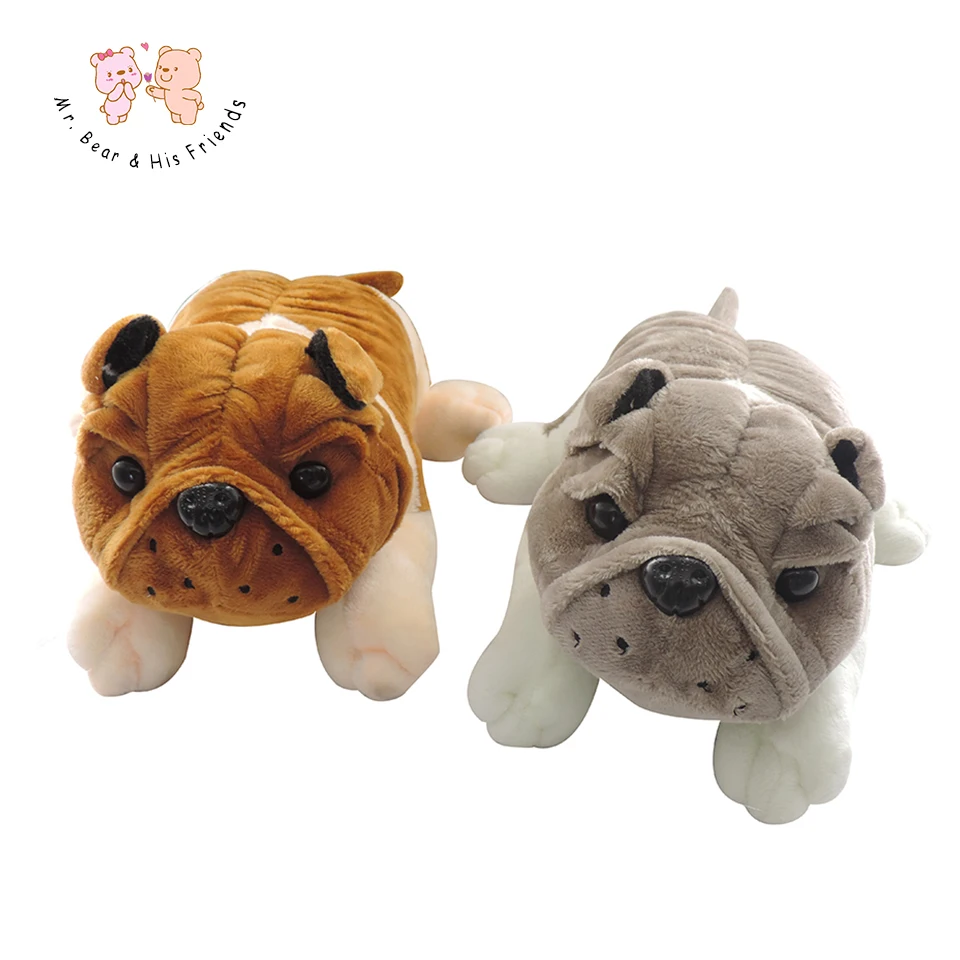 Small Stuffed Toys Cute Simulation Animals Dogs Puppies Bulldog Sharpei