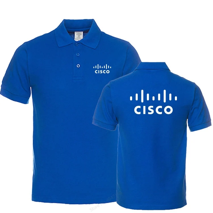 Летняя рубашка поло с коротким рукавом мужская одежда Cisco Повседневная рубашка-поло мужские однотонные Топы - Цвет: 8