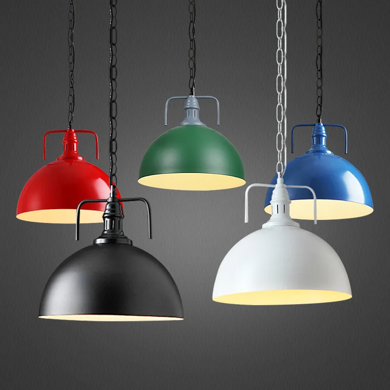 

Modern Pendant Light Metal Lamp E27 Socket Industrial Style Hanging Light Colorful Droplight Optionally 300mm / 400mm WPL066