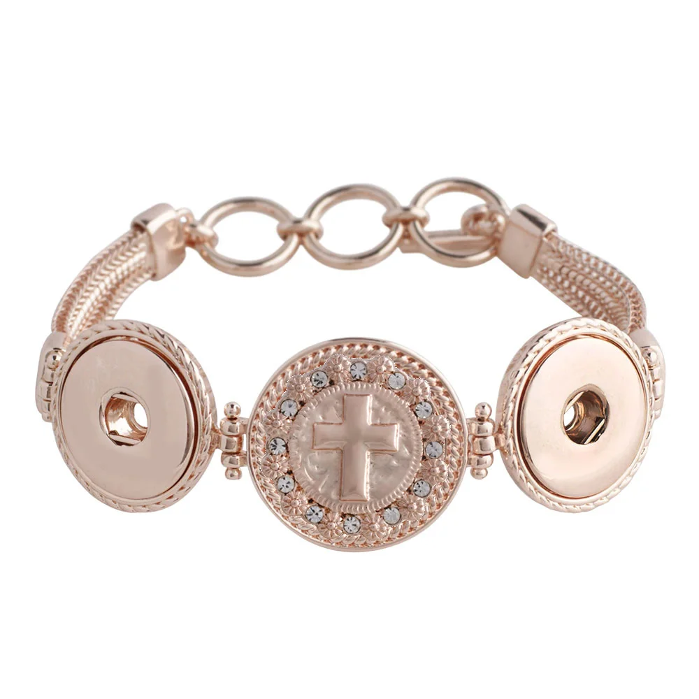 Partnbeads Snap Cross Ювелирный Браслет-манжета из сплава розового золота и серебра 3