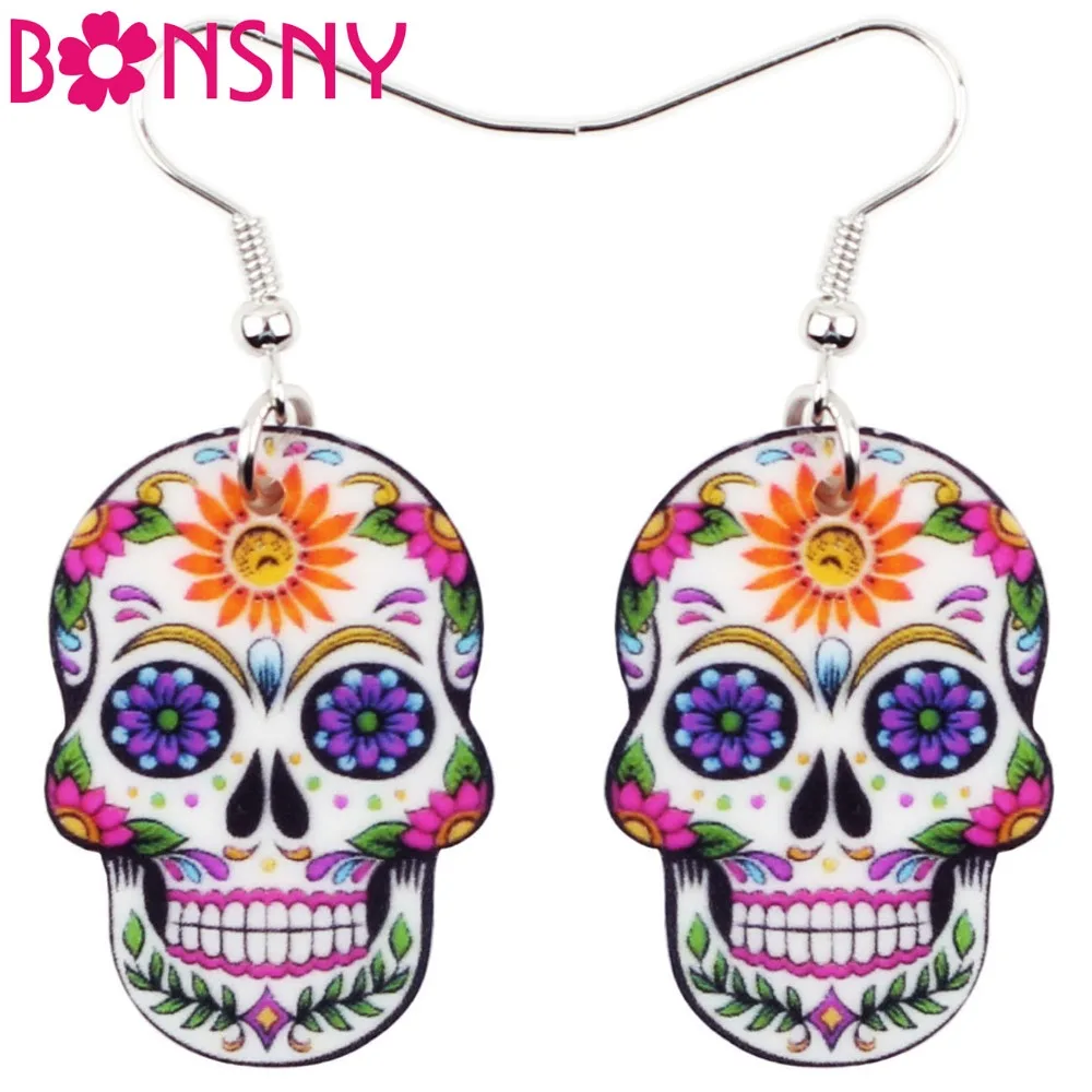 Акриловые висячие серьги Bonsny большие длинные модные украшения в стиле панк для
