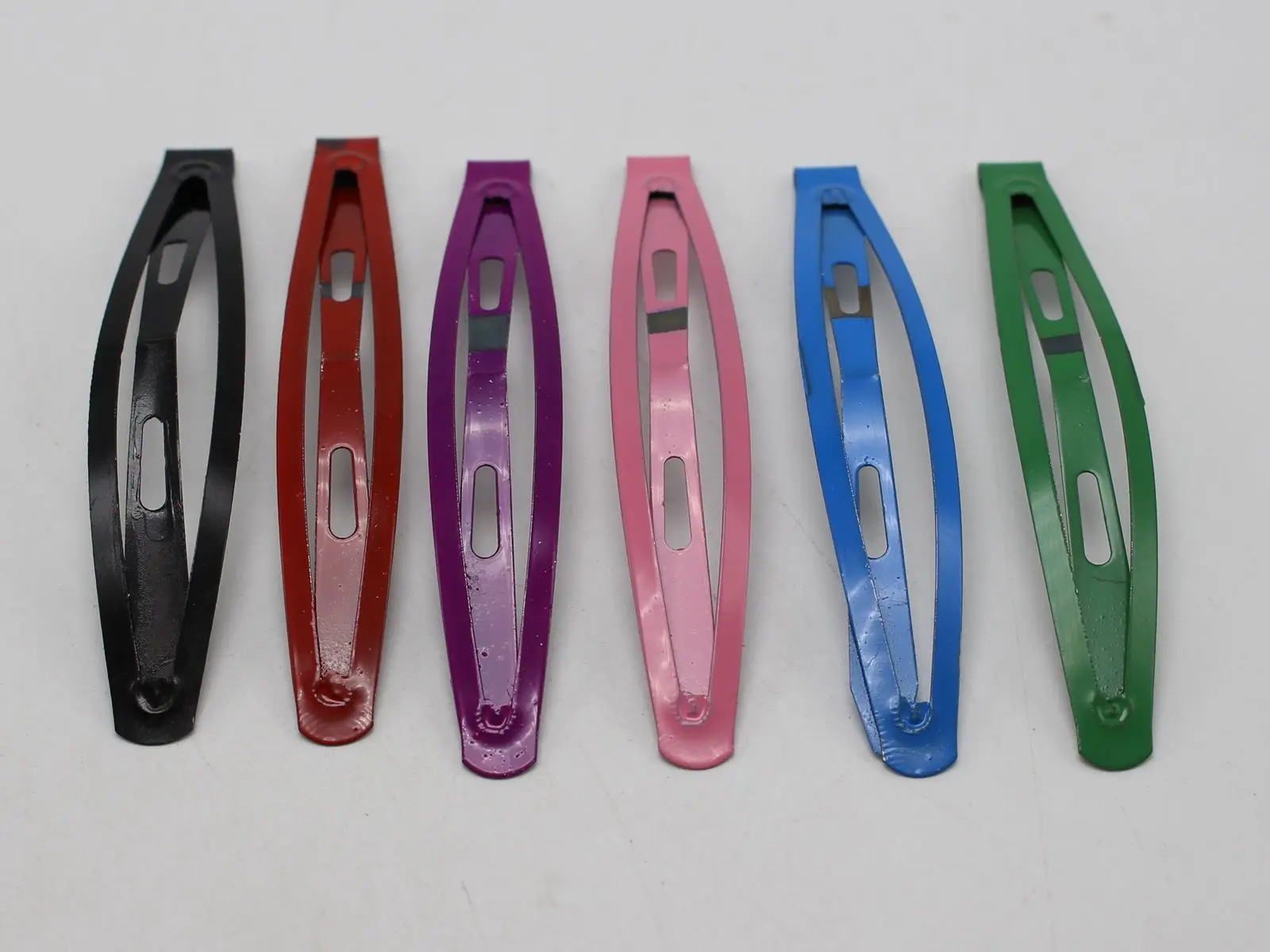 

24 Mixed Color Metal Snap Baby Bows Hair Clip Barrettes 76mm DIY Craft