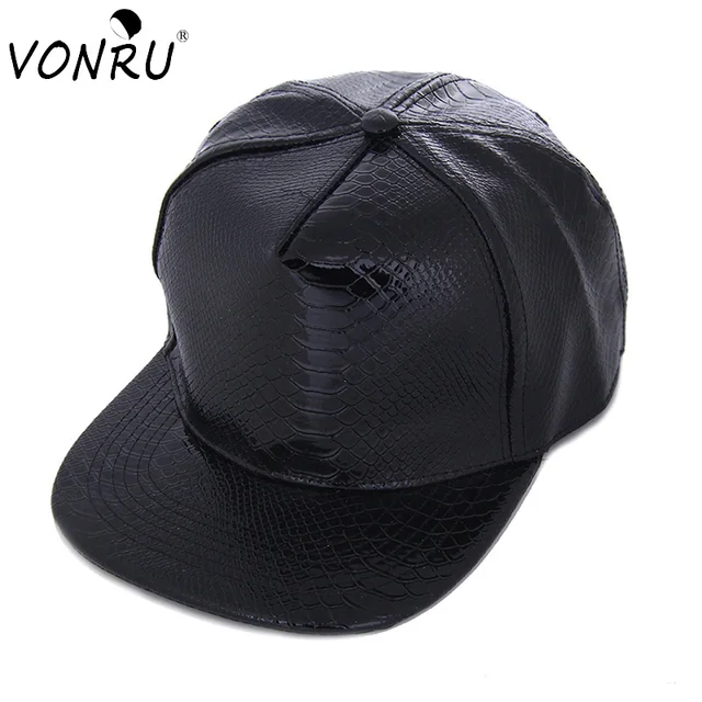 Hip Hop Branded PU Baseball Cap Women Men Snapback Hip Hop Leather Skateboard Flat Cap Hat For Summer Visor Bone