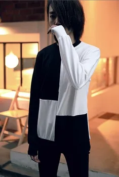 

2016 Adolescent Fashion Brand T Shirt Men With Long Sleeves Tshirt Men Hip Hop T Shirt Slim Fit Big Size Tee Shirts Homme Luxury