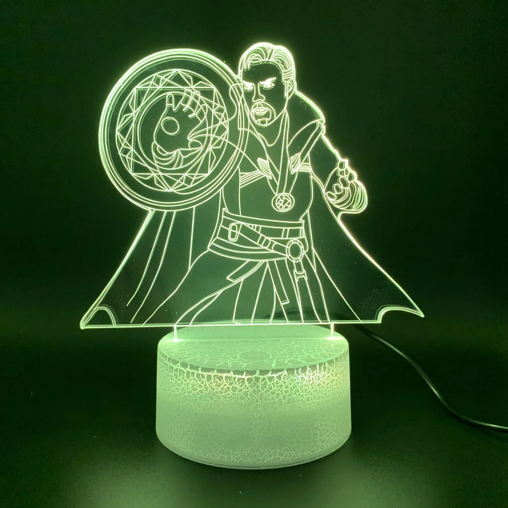 Led Night Light Marvel Superhero Doctor Strange Figure 3d Lamp Home Decor Holiday Gift for Kid Boy Child Novelty Light Marvel