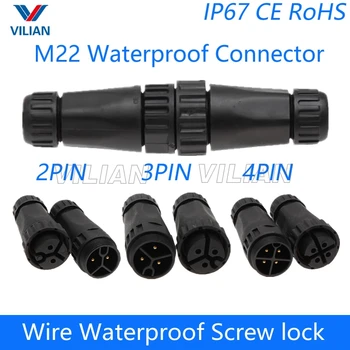 

IP67 Waterproof wire Connector for LED lighting 25A Male female quick plug 2 pin 3 pin 4 pin electrical Coupler Screw 1 unit