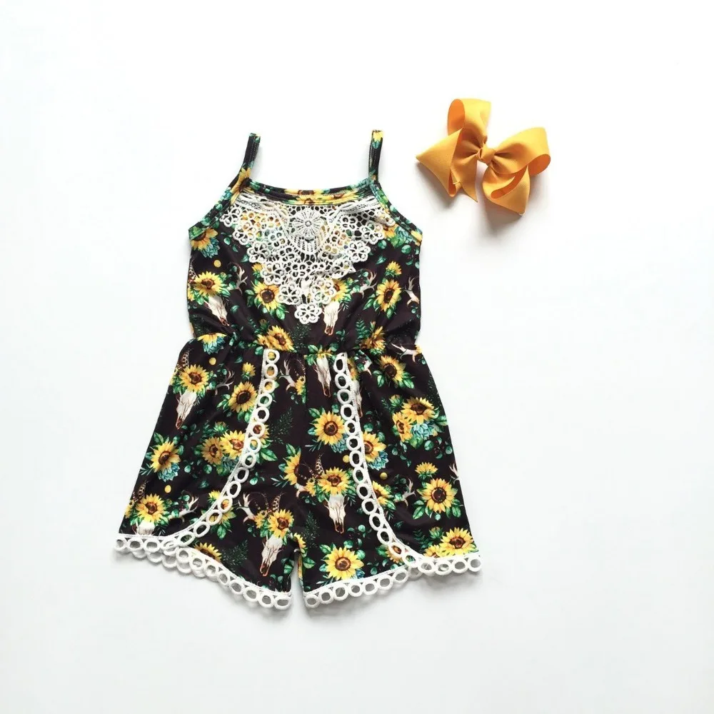 girls sunflower romper