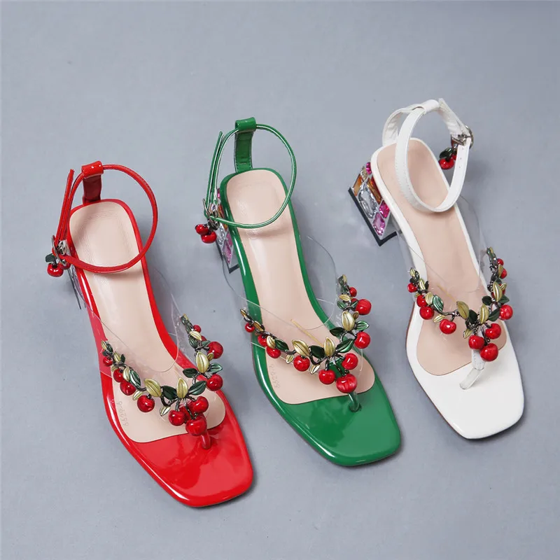 Prova Perfetto/сандалии с кристаллами; обувь из натуральной кожи; Свадебная обувь с бусинами; женские босоножки на квадратном каблуке; гладиаторы; большие размеры 46