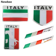 Bandera italiana Newbee, emblema de Metal 3D, insignia de estilo de coche, pegatina de motocicleta para Renault Peugeot Citroen Chevrolet Ford VW Benz Skoda