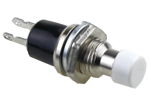 

5PCS PBS-110 white 7mm Thread 2 Pins Momentary Push Button Switch PBS-110