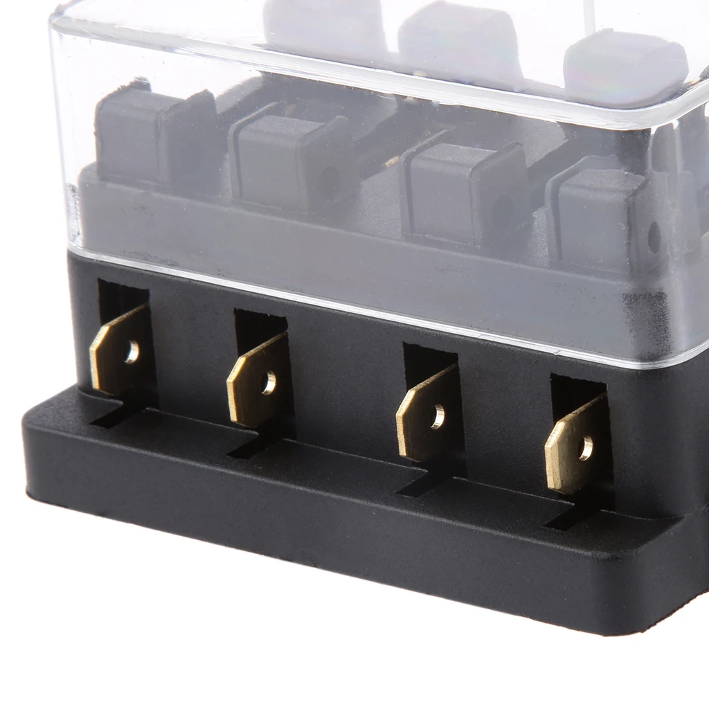 1 Set 4 Way Circuit Standard ATC Blade Fuse Holder DC 30V With 10/20/30/30 Fuse For Car Boat Truck Accessories 6.3mm Fuse Holder