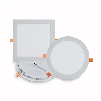 Round Square LED Panel Light Recessed Kitchen Bathroom Ceiling Lamp AC85-265V LED Downlight Warm White/Cool White Free Shipping led panel 300x600mm 24w thin led panel light super bright 3014 ac85 265v for home kitchen 5pcs lot dhl free shipping