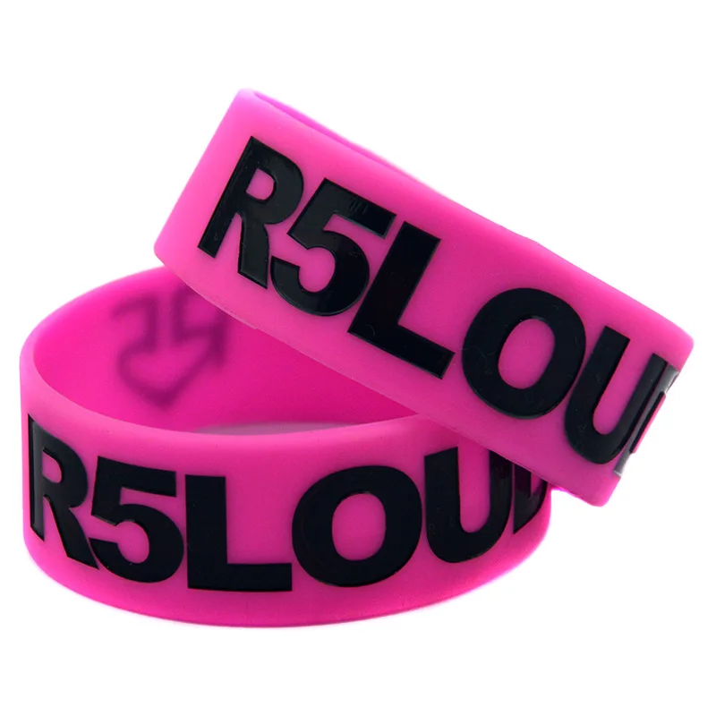 Лидер продаж 1 шт 1 дюйм широкая полоса чернил с логотипом R5 громче силиконовый браслет для любителей музыки