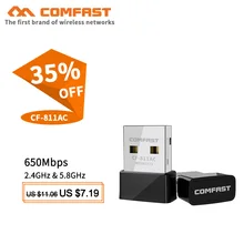 802.11ac/b/g/n мини-usb Wi-Fi адаптер для ПК ноутбука wifi Dongle 650 Мбит/с usb ethernet беспроводной адаптер сетевая карта для Windows MacOS