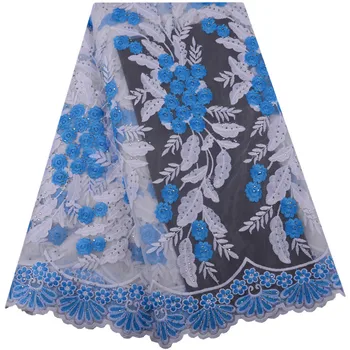 

Latest French Nigerian Laces Fabrics 2019 High Quality Tulle African Laces Fabric Wedding African French Tulle Lace Y1435