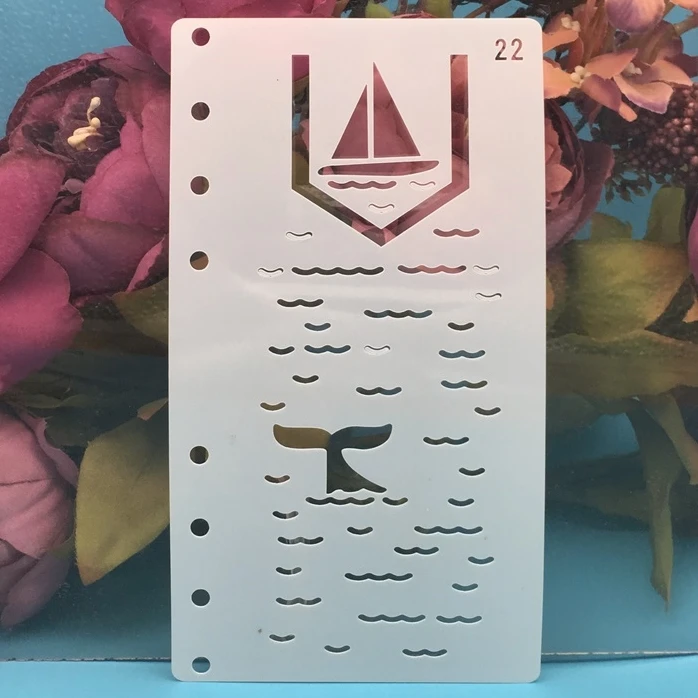 A6 КИТ хвост море DIY ремесло Многослойные трафареты живопись штампованная для
