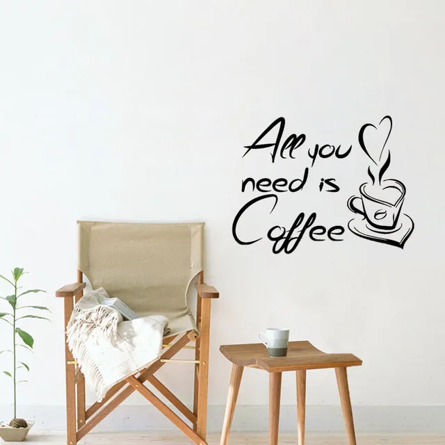 Alles Was Sie Brauchen ist Kaffee Zitat kunst Schrift Wandaufkleber ... Alles Was Sie Brauchen ist Kaffee Zitat kunst Schrift Wandaufkleber ...
